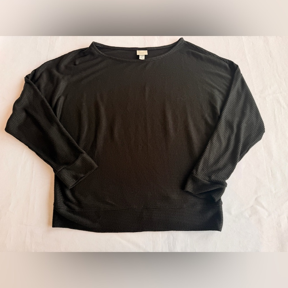 a new day Black Ribbed Knit Top Size Medium